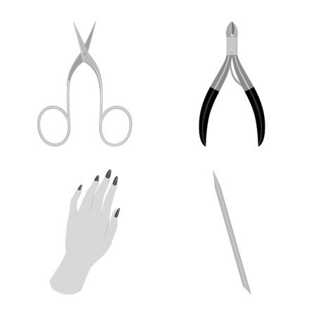 Vector design of manicure and beauty sign. Collection of manicure and fashion stock vector illustration.のイラスト素材
