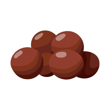 Isolated object of peanut and covered icon. Set of peanut and chocolate vector icon for stock.のイラスト素材