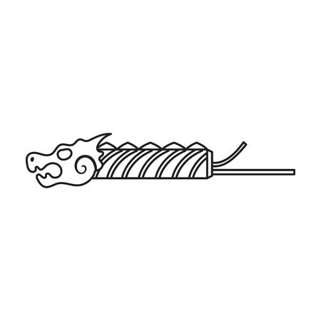 Firecracker vector icon.Line vector icon isolated on white background firecracker .のイラスト素材
