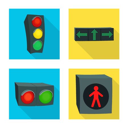 Vector design of sign and road sign. Set of sign and regulation stock vector illustration.のイラスト素材