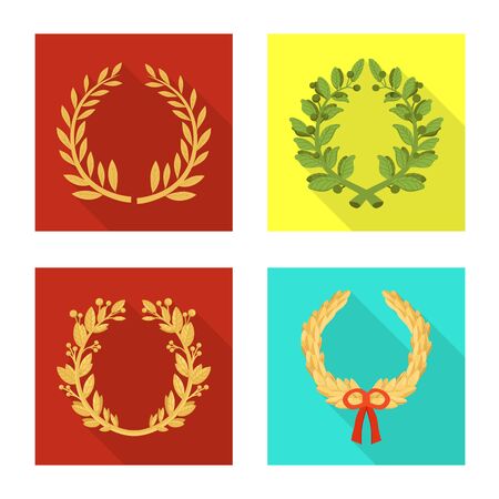 Vector design of decoration and heraldry icon. decoration and celebrate stock symbol for web.のイラスト素材