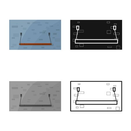 Vector design of plank-bed and bed icon. Web element of plank-bed and bunk stock symbol for web.のイラスト素材