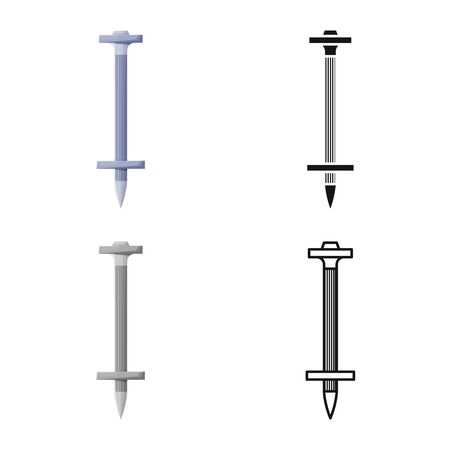 Vector illustration of dowel and screw icon. Graphic of dowel and srew stock symbol for web.のイラスト素材