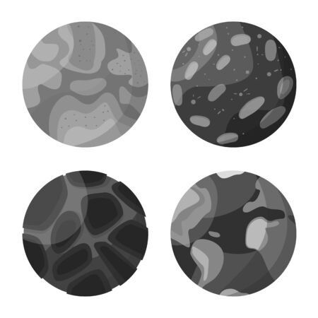 Vector illustration of universe and astronomy icon. Collection of universe and galaxy stock vector illustration.のイラスト素材