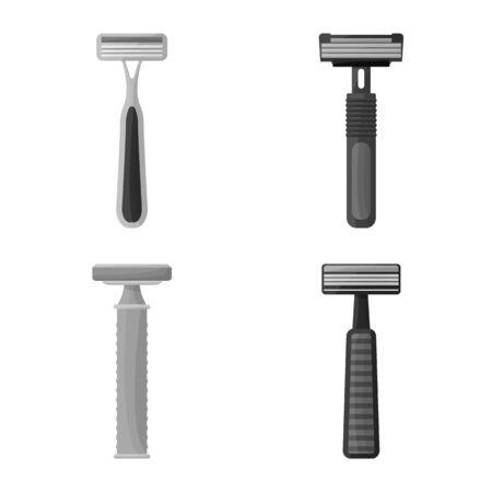 Vector design of accessories and equipment sign. Collection of accessories and hygiene stock symbol for web.のイラスト素材