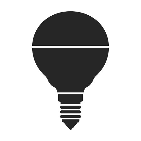 Halogen bulb vector icon. Black vector logo isolated on white background halogen bulb.のイラスト素材