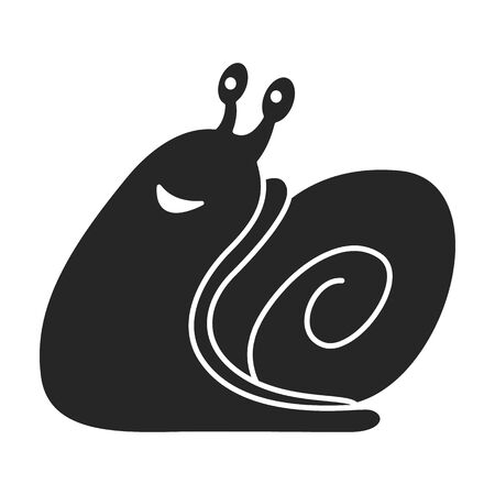 Snail vector icon.Black vector logo isolated on white background snail .のイラスト素材