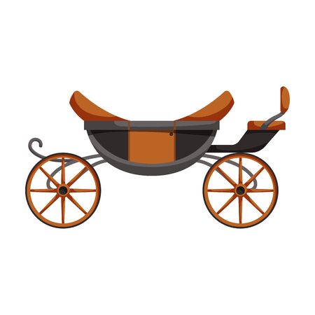Retro brougham vector icon.Cartoon vector icon retro brougham isolated on white background.のイラスト素材