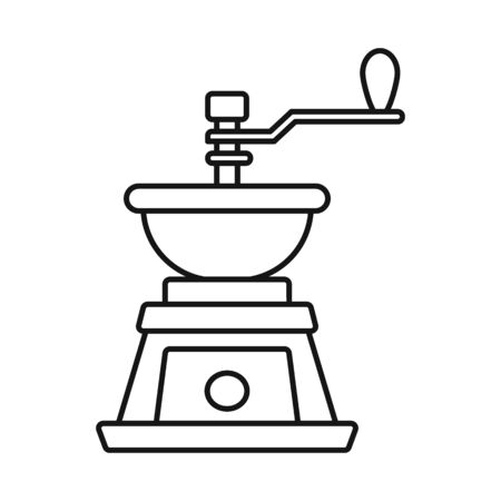 Vector design of coffee and grinder . Graphic of coffee and old stock symbol for web.のイラスト素材