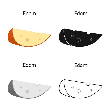 Isolated object of cheese and edem symbol. Graphic of cheese and piece stock symbol for web.のイラスト素材