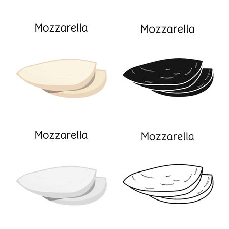 Vector design of cheese and mozzarella icon. Web element of cheese and piece stock vector illustration.のイラスト素材