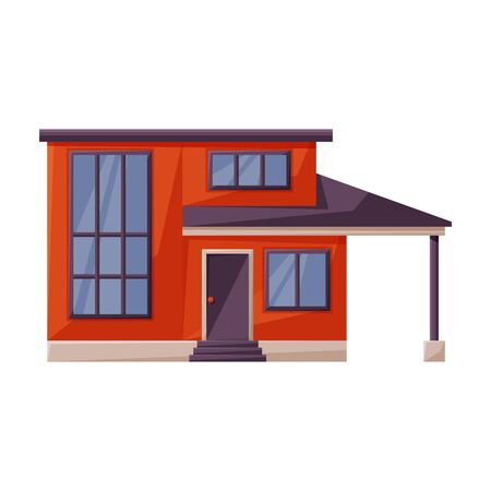 Villa of house vector icon.Cartoon vector icon isolated on white background villa of house .のイラスト素材