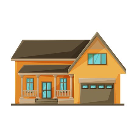 Building of apartment vector icon.Cartoon vector logo isolated on white background building of apartment.のイラスト素材