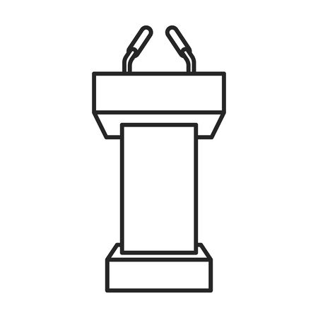 Tribune vector icon.Line vector icon isolated on white background tribune .のイラスト素材