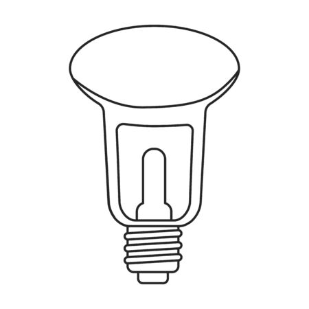 Electric lamp vector icon.Line vector icon isolated on white background electric lamp.のイラスト素材