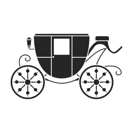 Retro brougham vector icon.Black,simple vector retro brougham isolated on white background.のイラスト素材