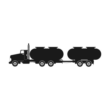 Truck vector icon.Black vector icon isolated on white background truck .のイラスト素材