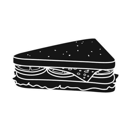 Vector illustration of burger and hoagie symbol. Graphic of burger and triangle stock symbol for web.のイラスト素材