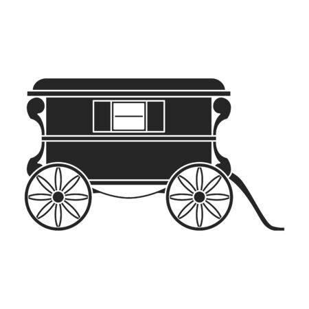 Vintage carriage vector icon.Black,simple vector icon vintage carriage isolated on white background .のイラスト素材