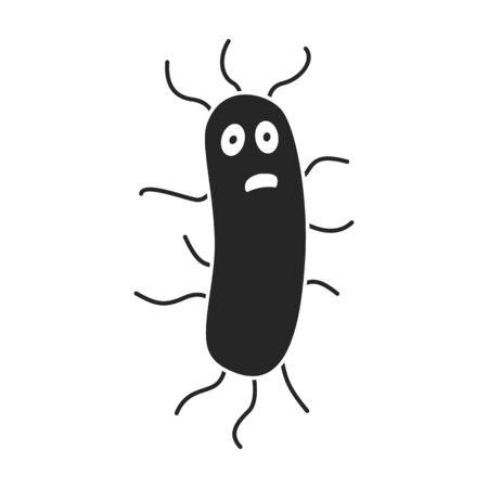 Germ of bacteria vector icon.Black,simple vector icon isolated on white background germ of bacteria.のイラスト素材