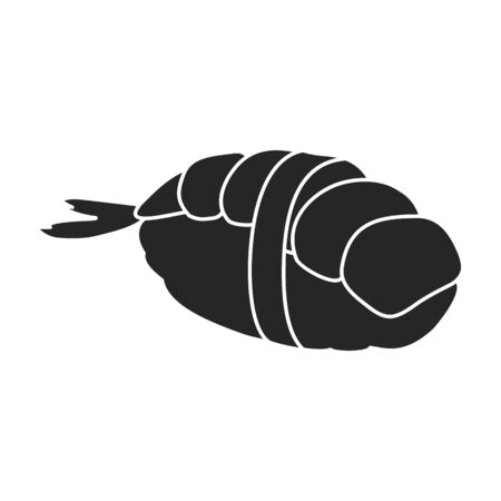 Shrimp vector icon.Black,simple vector icon isolated on white background shrimp .のイラスト素材