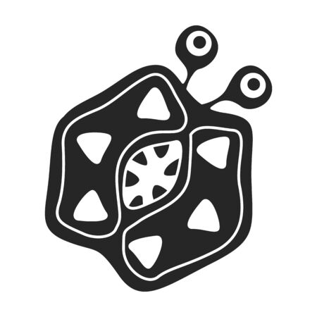 Bacteria of virus vector icon.Black,simple vector icon isolated on white background bacteria of virus .のイラスト素材