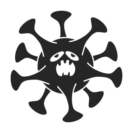 Bacteria of virus vector icon.Black,simple vector icon isolated on white background bacteria of virus .のイラスト素材