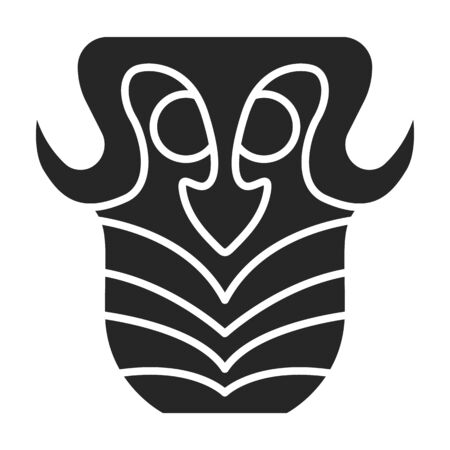 Mask of totem vector icon.Black vector icon isolated on white background mask of totem .のイラスト素材