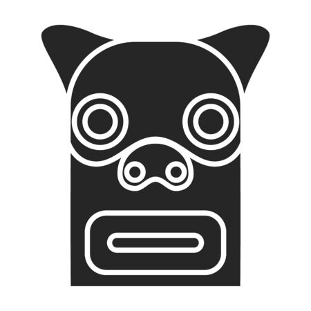 Mask of totem vector icon.Black vector icon isolated on white background mask of totem .のイラスト素材