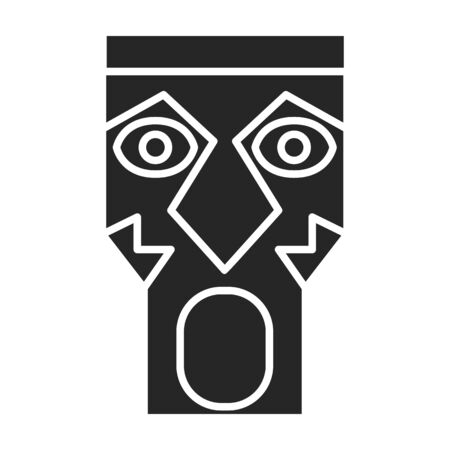 Mask of totem vector icon.Black vector icon isolated on white background mask of totem .のイラスト素材