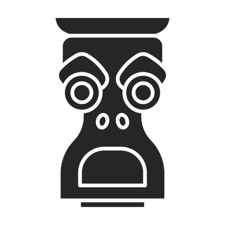 Mask of totem vector icon.Black vector icon isolated on white background mask of totem .のイラスト素材