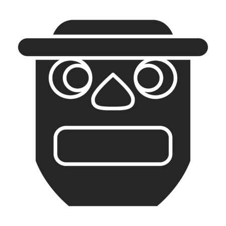 Mask of totem vector icon.Black vector icon isolated on white background mask of totem .のイラスト素材