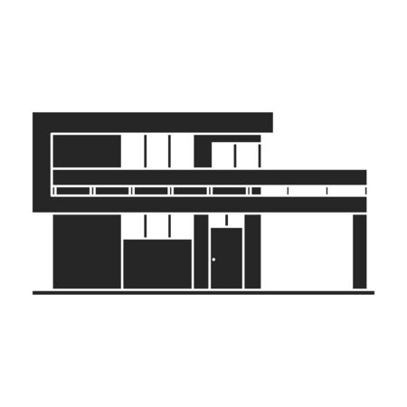 Building of apartment vector icon.Black,simple vector icon isolated on white background building of apartment.のイラスト素材