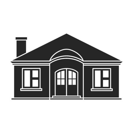 Villa of house vector icon.Black,simple vector icon isolated on white background villa of house .のイラスト素材