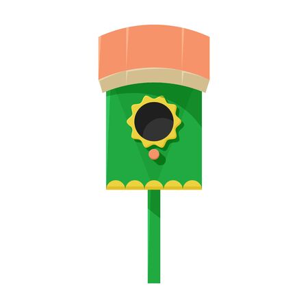 Birdhouse vector icon.Cartoon vector icon isolated on white background birdhouse.のイラスト素材