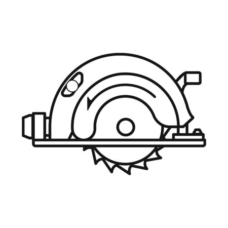 Vector design of saw and cutter sign. Web element of saw and blade stock vector illustration.のイラスト素材