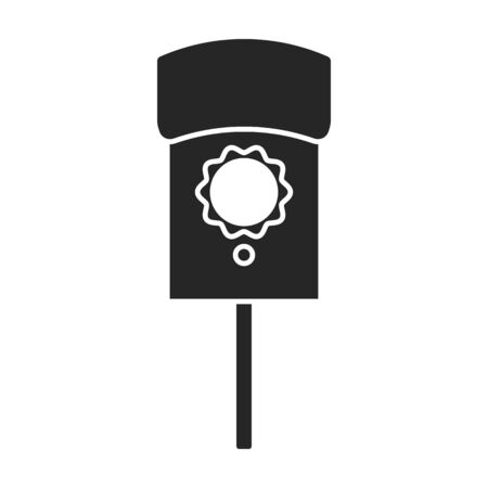 Birdhouse vector icon.Black vector icon isolated on white background birdhouse.のイラスト素材