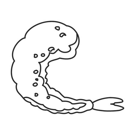Shrimp vector icon.Outline,line vector icon isolated on white background shrimp .のイラスト素材