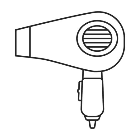 Hair dryer vector icon.Outline,line vector icon isolated on white background hair dryer .のイラスト素材