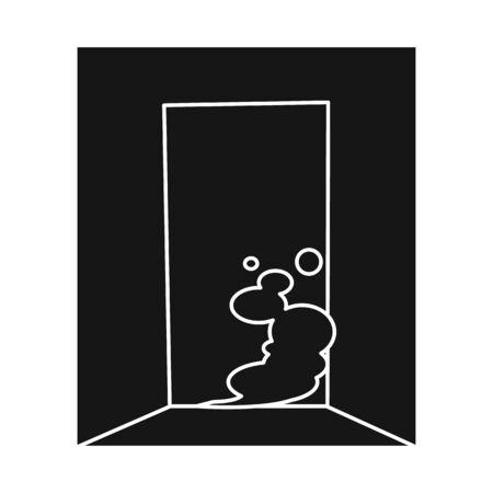 Vector illustration of door and smoke symbol. Collection of door and exit vector icon for stock.のイラスト素材
