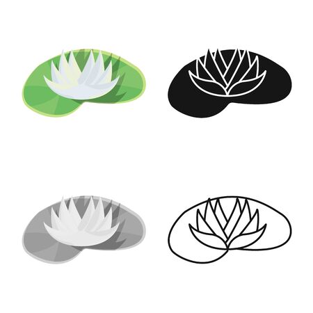 Vector design of flower and lotus icon. Collection of flower and leaf vector icon for stock.のイラスト素材