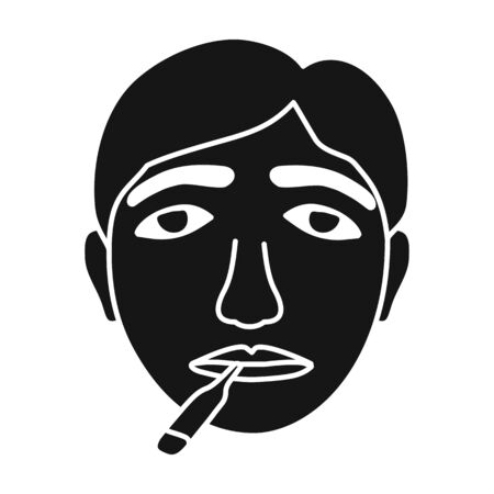 Thermometer and man vector icon.Black vector icon isolated on white background thermometer and man.のイラスト素材