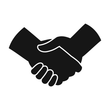 Handshake vector icon.Black vector icon isolated on white background handshake.のイラスト素材