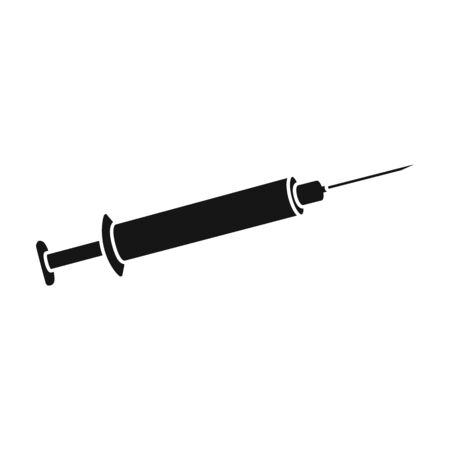 Syringe vector icon.Black vector icon isolated on white background syringe.のイラスト素材