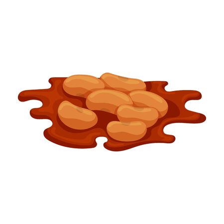 Heap of bean vector icon.Cartoon vector icon isolated on white background heap of bean .のイラスト素材