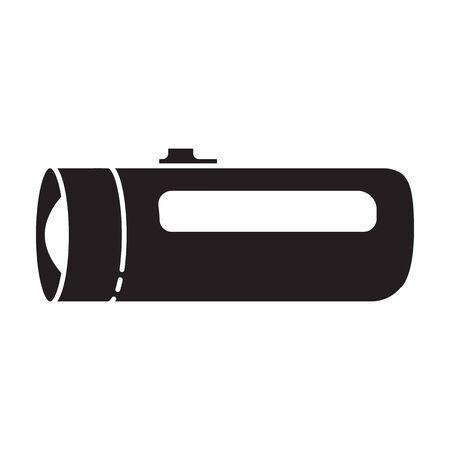 Flashlight vector icon.Black,simle vector icon isolated on white background flashlight .のイラスト素材
