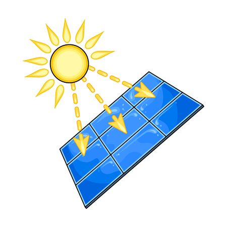 Solar panel vector icon.Cartoon vector icon isolated on white background solar panel .のイラスト素材