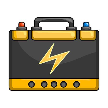 Electric battery vector icon.Cartoon vector icon isolated on white background electric battery.のイラスト素材