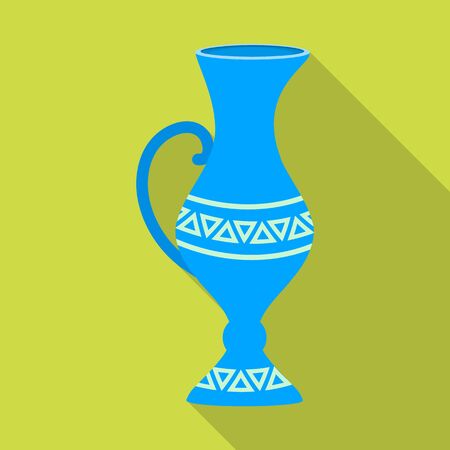 Pottery vase vector icon.Flat vector icon isolated on white background pottery vase.のイラスト素材