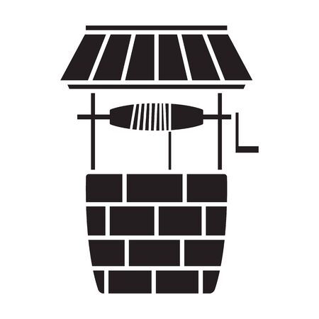 Stones well vector icon.Black vector icon isolated on white background stones well .のイラスト素材